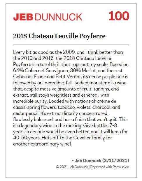 Château Léoville Poyferré 2018 : from a perfect score to No. 1 for Jeb Dunnuck - Léoville Poyferré